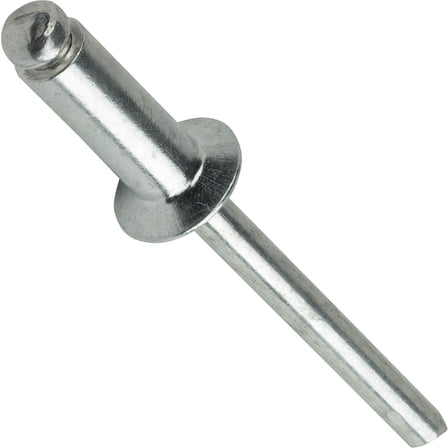Fastenere Pop Rivets - 1/8" x 3/8" (100 pcs) Heavy Duty, Open-End, Aluminum, Dome-Head Blind Rivets, Corrosion-Resistant & High Shear Strength, 4-6 Gap .313" - .375"
