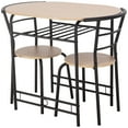 Costway 3 Piece Dining Set Compact 2 Chairs and Table Set with Shelf