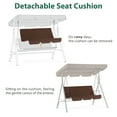 thumbnail image 4 of Mcombo 3-Person Outdoor Swing with Convertible Canopy 4003 (Brown), 4 of 8