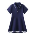 thumbnail image 2 of OGLCCG Girls School Uniform Short Sleeve Dress Lapel Collared A Line Tennis Golf Dress with Ruffle Trim Casual Summer Active Sports Dresses 5-15 Years, 2 of 5
