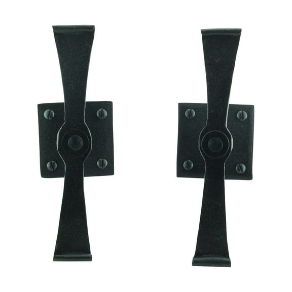 Pair Shutter Dog Black Wrought Iron Propelier Wood Pack of 3| Renovator's Supply