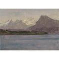thumbnail image 2 of Albert Bierstadt 18x14 Black Ornate Wood Framed Double Matted Museum Art Print Titled - Alaskan Coast Range (ca. 1889), 2 of 5