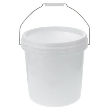 3 Gallon Bucket, Plastic Bucket with Airtight Lid Free,Comfortable Handle,for on The Job, Home Improvement, or Household Cleaning; White