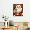 thumbnail image 2 of Nawypu Christmas Santa Claus Wall Decor: Winter Holiday Home Canvas Print Old Vintage Cute Jesus Man Poster Framed for Farmhouse Bathroom Christmas Wall Decorations, 2 of 4