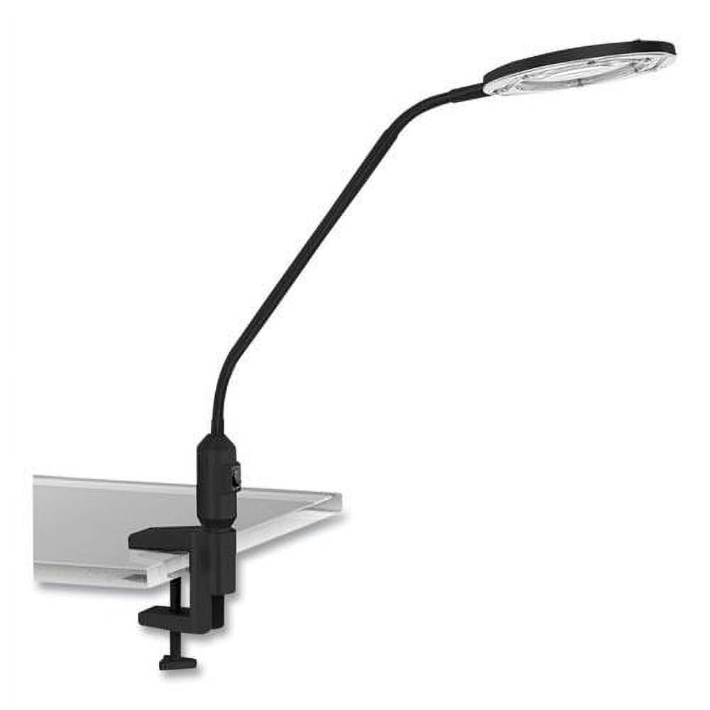 Alera Clamp-on, 3 Diopter Led Desktop Magnifier, 6.88"w X 16.63"d X 16.75"h, Black
