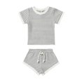 thumbnail image 3 of GYRATEDREAM Baby Boys Girls Shorts Set Summer Outfits Crew Neck Short Sleeve T-Shirt Top and Elastic Waist Shorts Clothes Set for 2-3Y, 3 of 6