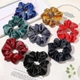 thumbnail image 3 of 4PCS/Lot Satin Silk Scrunchies Women Elastic Rubber Hair Bands Girls Solid Ponytail Holder Hair Ties Rope Hair Accessories Set, 3 of 4