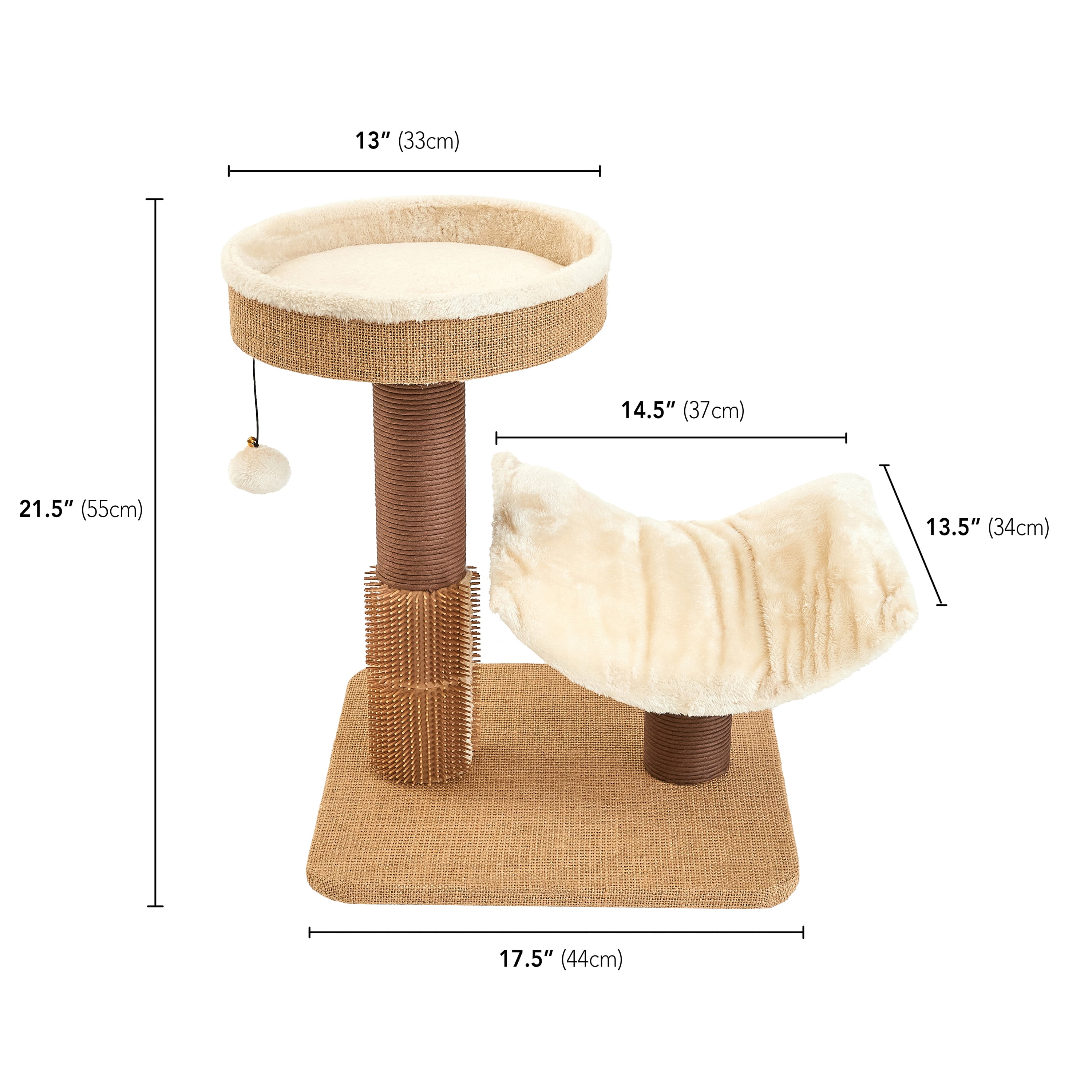 Two by Two Marquette - Beige Scratching Post Cat Furniture - 21.9 in. Tall