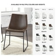 thumbnail image 6 of Signature Design by Ashley Centiar Mid-Century Dining Chairs Set of 2, Brown Faux Leather Bucket Seat Dining Chairs with Tubular Metal Base, 6 of 7