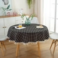 thumbnail image 1 of Nappe en Polyester et Coton 120Cm/150Cm avec Franges, Nappe à Carreaux Rouge, 1 of 5