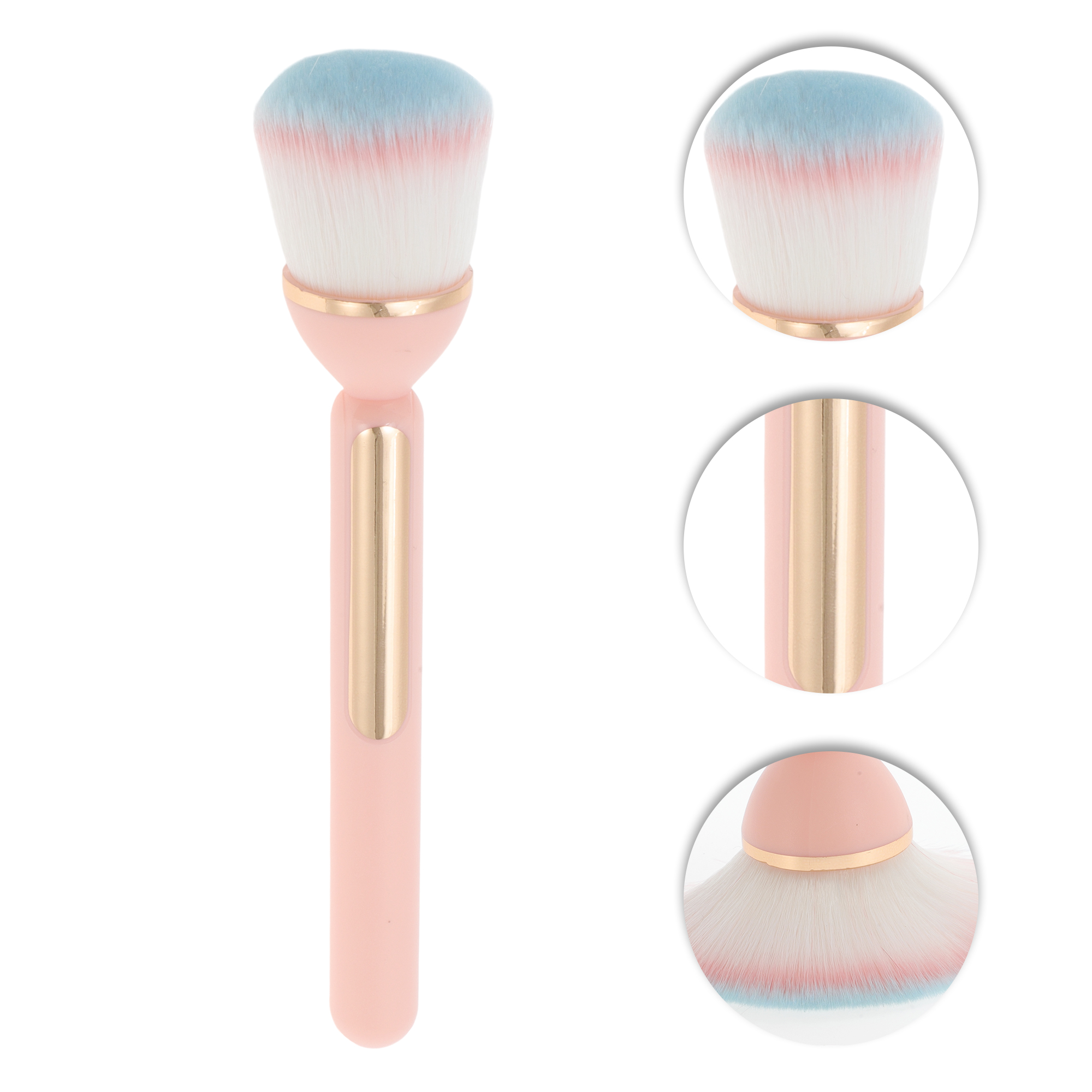 Unique Bargains 1 Pc Convenient Cosmetic Brush for Daily Makeup Application Pink