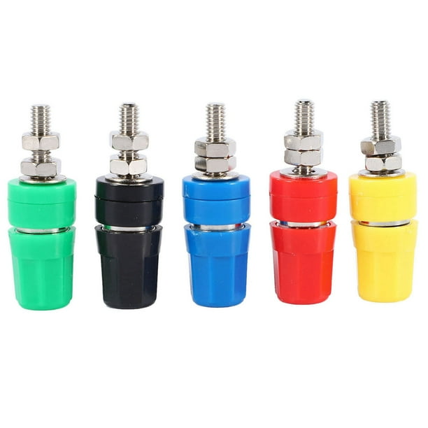 Qtmnekly 5Pcs M4X36 Pure Copper Terminal 4Mm Banana Jack Socket 20A Binding Post Banana Plug