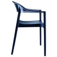 thumbnail image 4 of Luxury Commercial Living 32" Black Transparent Stackable Outdoor Patio Dining Arm Chair, 4 of 7