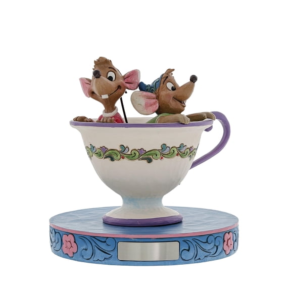 Disney Traditions by Jim Shore ‚ÄúCinderella‚Äù Jaq and Gus Teacup Stone Resin Figurine, 4.25‚Äù
