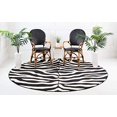 thumbnail image 4 of Unique Loom Tapis Rond Imprimé Animaux Zébrés 3129939, 8 Pieds, Noir/ivoire, 4 of 5