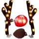 thumbnail image 1 of Car Christmas Reindeer Antler Decorations, Glow Vehicle Christmas Car Decor Kit With Jingle Bells And Red Nose, Cute Reindeer Antler Christmas Car Cos, 1 of 5