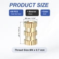 thumbnail image 2 of Uxcell Threaded Inserts Heat Set, Female Brass Metric Knurled Insert Set Embedment Nut for Plastic 3D M4x10x6mm 50, 2 of 7