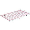 thumbnail image 5 of Twin Over Twin Bunk Bed with Trundle, LEGAHOME Pink Metal Bunk Bed For Teens, Heavy Duty Convertible BunkBeds for 350lbs Weight Capacity, Pink, 5 of 9