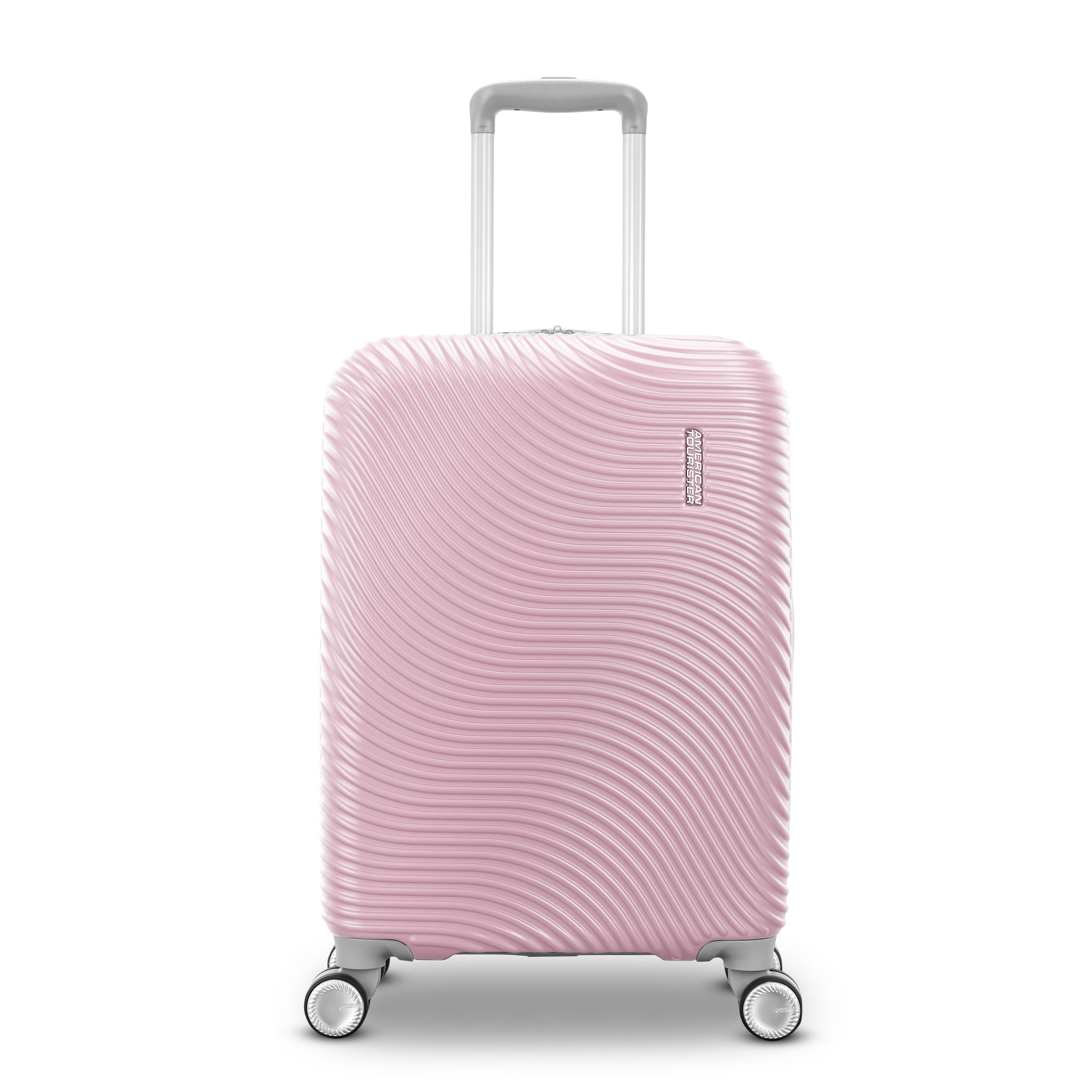 American Tourister Color Waves Light Pink Carry On Expandable Luggage Suitcase with Spinner Wheels, Light Pink