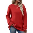 thumbnail image 2 of POROPL Plain Sweatshirts for Women New Winter Fashion Crew Neck Long Sleeve Sweatshirt Loose Pullover Fall Clothing, 2 of 4