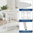 thumbnail image 7 of SOCIALCOMFY Outdoor Cast Aluminum Bar Table, 38.5" Patio Bar Height Table with 2" Umbrella Hole, All Weather High Top Bistro Round Dining Table for Outside Deck Porch Balcony Poolside, White, 7 of 7