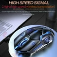 thumbnail image 4 of YOPTOP Rechargeable Wireless Gaming Mouse 2.4G LED Optical Silent Wireless Computer Mouse with 7 LED Light 4 Adjustable DPI 1200/1600/2400/3200 Ergonomic Design Wireless Mouse for Lapto,white, 4 of 8
