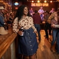 thumbnail image 2 of Agnes Orinda Women's Plus Size Outfits Fashion Tie Waist A Line Midi Denim Skirt 1X Dark Blue, 2 of 8
