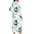 thumbnail image 7 of Hvot&aat Zipper Front Robes for Women Christmas Print Long Sleeve Nightgown Holiday Loungewear, 7 of 7