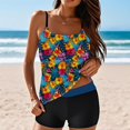 thumbnail image 2 of Womens 2026 Tankini Swimsuits Tummy Control Flowy Swimwear Two Piece Bathing Suits Swim Tank Top with Boyshorts, 2 of 8