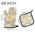 thumbnail image 2 of Yayeee Oven Mitts and Pot Holder Set of 2 Heat Resistant Kitchen Gloves Baking Hot Pad, Purple Rainbow Clouds, 2 of 5