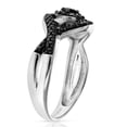 thumbnail image 2 of Vir Jewels 1/5 CTTW Black Diamond and CZ Engagement Ring .925 Sterling Silver with Rhodium Size 6, 2 of 7