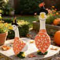 thumbnail image 2 of Porch Goose Christmas Outfit with Teal Holiday Print Headwrap and Wrapped Skirt Seasonal Outdoor Yard Decor Accessory for 19 To 23 Inch Statue Display, 2 of 7
