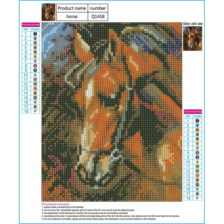 Diamond Painting Brown Horse Diamond Art Kits for Adults, 5D Paint by  Number for Kids Diamond Dot DIY Diamond Paintings Gem Art Embroidery Crafts  for