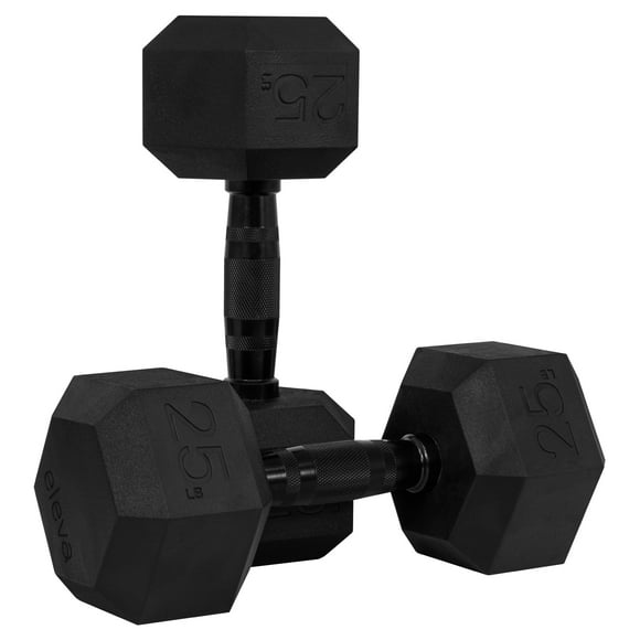 Set De Mancuernas Eleva  ELEVA-2MH Hexagonal 25 Lb Con 2 Pz