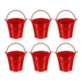 thumbnail image 1 of Mini cubos metálicos con asa, cubo galvanizado colorido, cubos de Pascua rojos 2.7"x2.3" 6 piezas, 1 of 6
