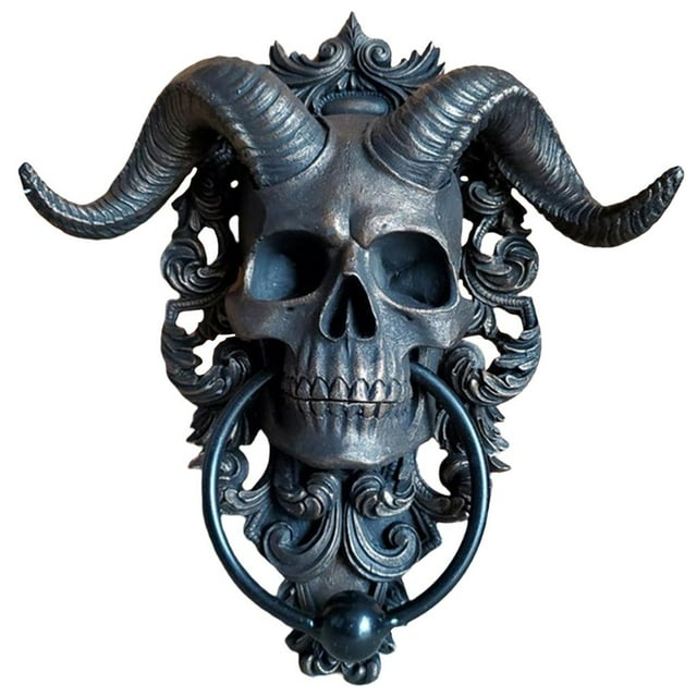 Figura de calavera de oveja para colgar en la pared, decoración gótica macabra de ovejas Grande