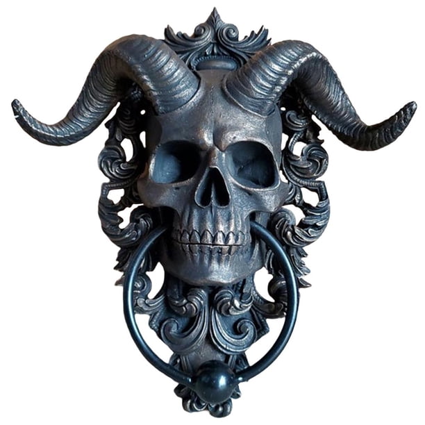 Figura de calavera de oveja para colgar en la pared, decoración gótica macabra de ovejas Grande