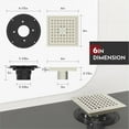 thumbnail image 2 of Webang Desagüe Cuadrado Para Piso De Ducha De 6 Pulgadas Con Brida, Rejilla Con Patrón Cuadrado, Extraíble, Apto Para Uso Alimentario, Acero Inoxidable Sus 304, Marca De Agua Y Níquel Cepillado Certif, 2 of 6
