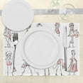 thumbnail image 3 of Ambesonne Fashion Place Mats Set of 4, Cartoon Fashion Ladies, Standard Size, White Pink, 3 of 6