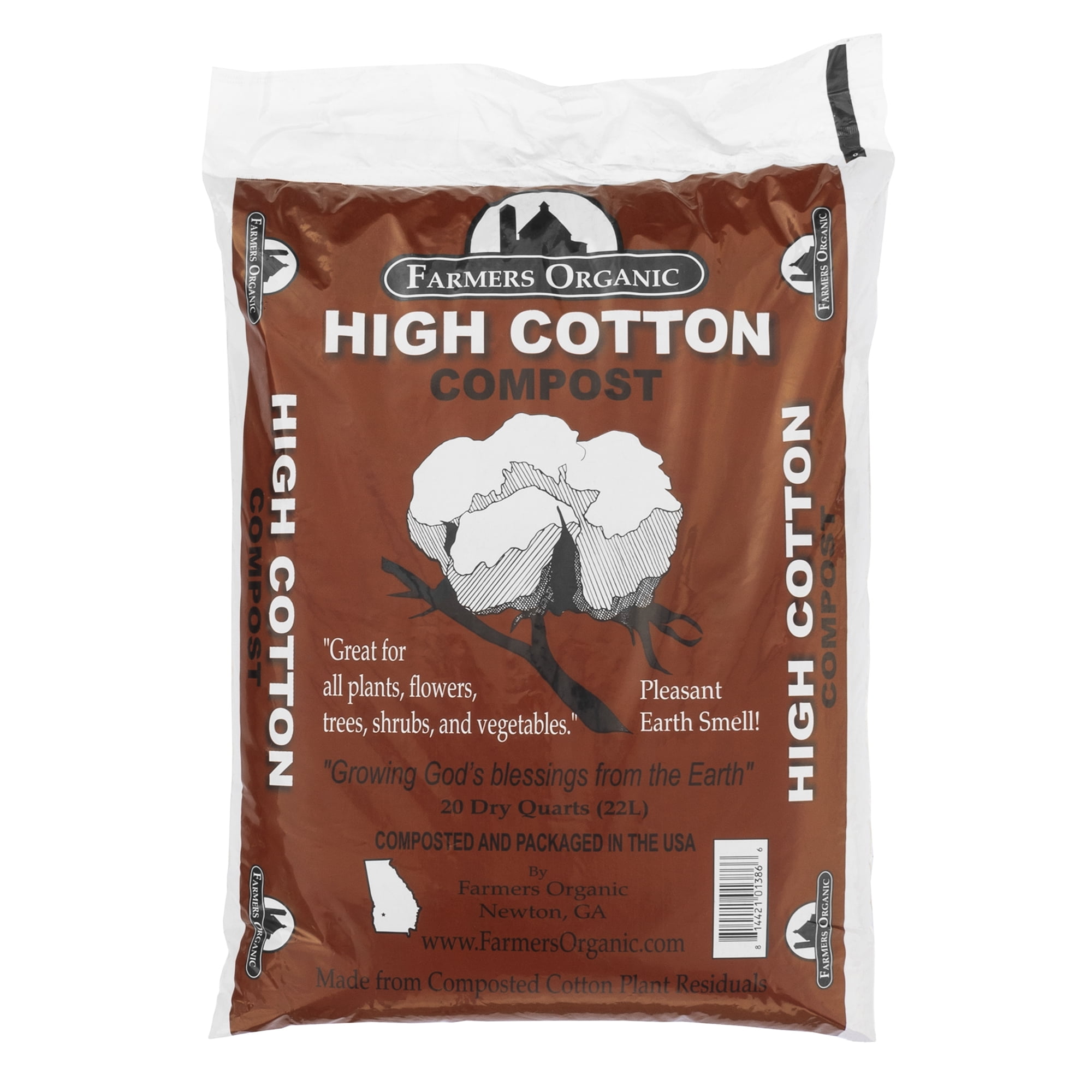 Farmers Organic High Cotton Compost Fertilizer , 20 Quart Bag