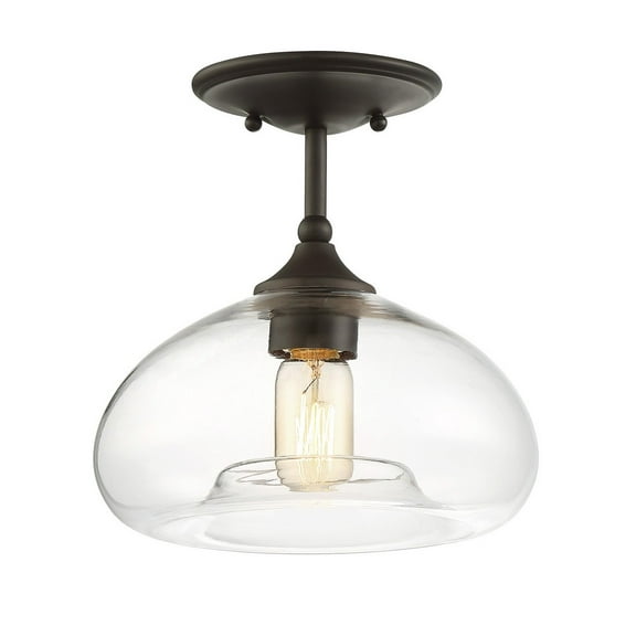Trade Winds Bubble 1-Light Semi-Flush in Oil Rubbed Bronze