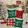thumbnail image 4 of 4 Pcs Christmas Pillow Covers 16x16, Red and Green Christmas Decorations Pillowcase, Winter Decorative Pillow Case, Plaid Dot Cushion for Indoor Home Bedroom Sofa Xmas Couch Decor, 4 of 6