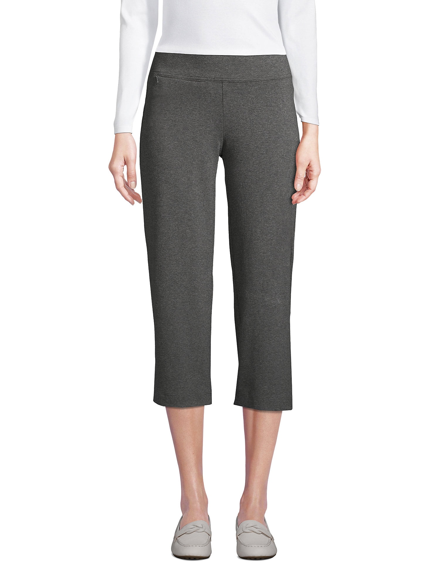 Lands' End Women's Petite Starfish Mid Rise Elastic Waist Pull On Crop