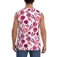 thumbnail image 4 of Lsque Tulips Flowers Print Men's Cotton Blend Sleeveless Muscle Shirts (S-3XL)- Moisture Wicking, Odor Protection, UPF 30+,3X-Large, 4 of 8