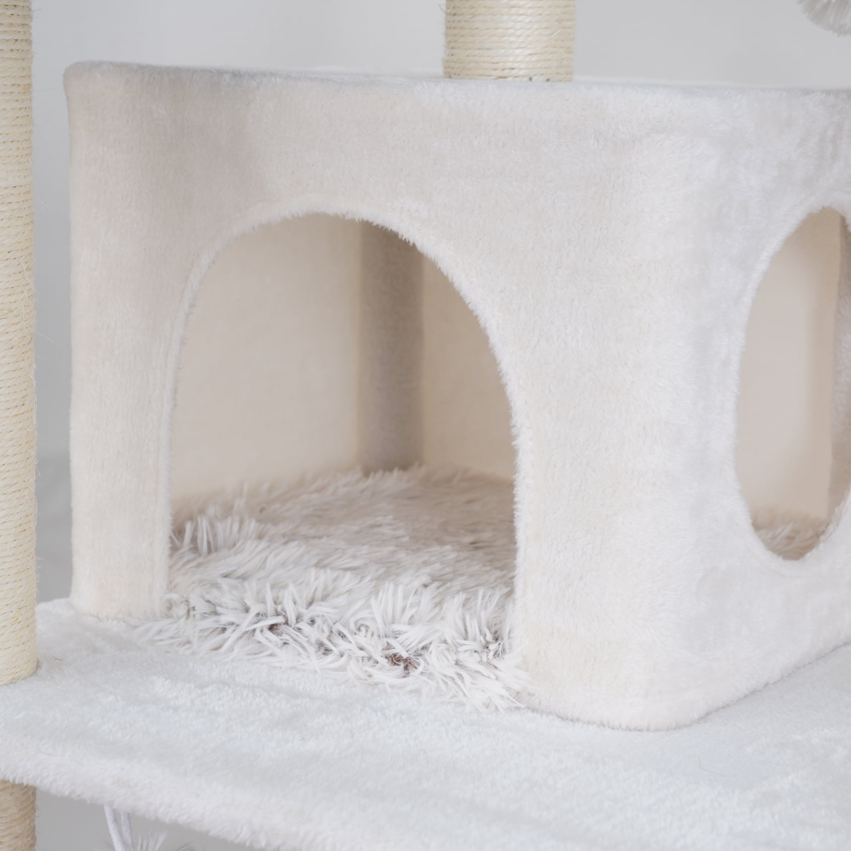 Vibrant Life 8-Level 73" Cat Tree Sanctuary with Condos  Hammock Perches Toys, Cream