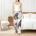 thumbnail image 5 of Uemuo Vintage Butterflies Pattern Women's Wide Leg Palazzo Lounge Pants with Pockets Light Weight Loose Comfy Casual Pajama Pants-Large, 5 of 9