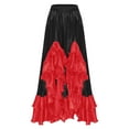 thumbnail image 3 of Sholeno Women Ruffle Long Full Folklorico Practice Performance Maxi Dance Skirt Black XL, 3 of 4