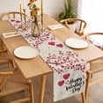 thumbnail image 3 of Happy Valentines Day Table Runner - 120 Inch Long, Kitchen Dining Table Runner Dresser Scarves, Red Love Branches Spring Beige Farmhouse Decor for Coffee Tables Wedding Party Banquet, 3 of 8