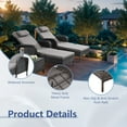 thumbnail image 3 of Gymojoy Patio Rattan Lounge Chair Set of 2,Adjustable 5 Position Backrest Patio Chairse,Outdooe Recliners for ackyard Porch Deck (Gray), 3 of 14