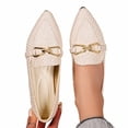 thumbnail image 4 of KIJBLAE Women's Plus Size Pointed Toe Closed Toe Loafers, Slip On Low Heel Soft Sole Casual Flat Shoes Rose Gold 37, 4 of 9
